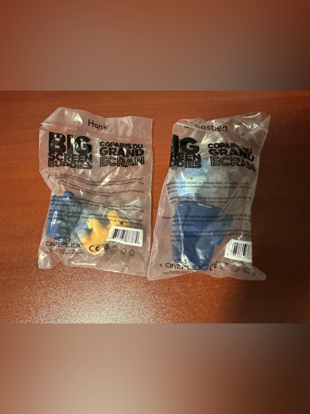 Cineplex collectables toys/ Sebastian and
Hank / brand new